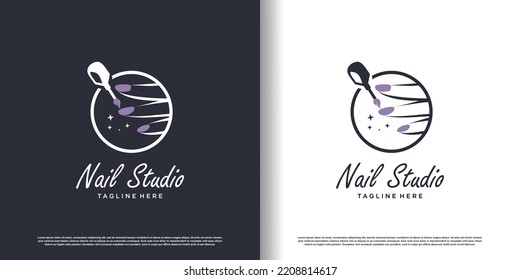 nail vector logo desaign with modern unique style premium vector