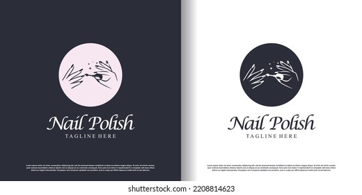 nail vector logo desaign with modern unique style premium vector