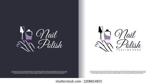 nail vector logo desaign with modern unique style premium vector