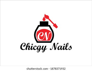 Nail vector  symbolic logo Illustration