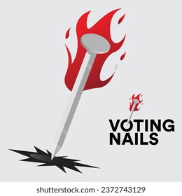 nail voting symbol vector icon