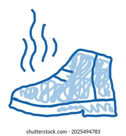 vector de icono de esbozo de agua de uñas. Señal de agua de uñas de la línea de doodle azul dibujada a mano. ilustración de símbolo aislado