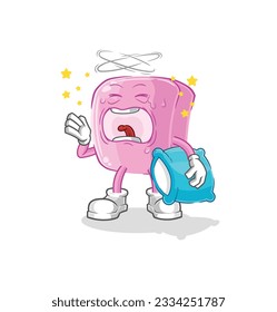 the nail yawn character. cartoon mascot vector