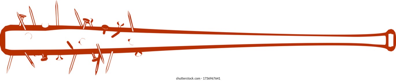 Nailed baseball bat vector illustration