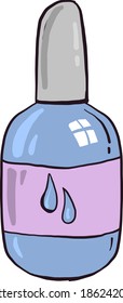 Nailpolish bottle, illustration, vector on white background.