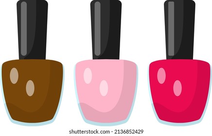 Nailpolish colors, illustration, vector on a white background.