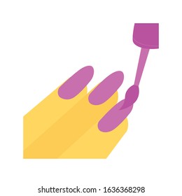 Nailpolish emoji vector illustration flat design purple