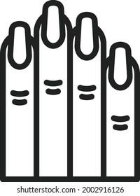 Nailpolish en la imagen vectorial de icono de mano. También se puede usar para ropa y accesorios. Adecuado para aplicaciones móviles, aplicaciones web y medios impresos.