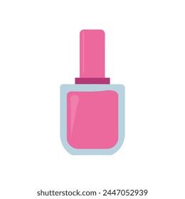 A nailpolish pink. Lady's beauty things for girls, illustration a white background. Pinkcore.