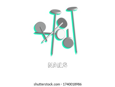 Ilustración Nails 3d con fondo blanco