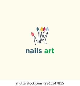 Nails art logo vector design for woman