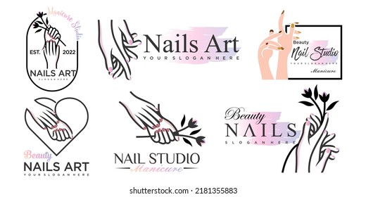 Nails art salon vector logo design vector