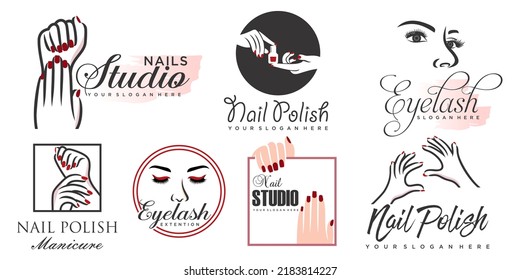 Nails art salón de vectores diseño vectorial vectorial