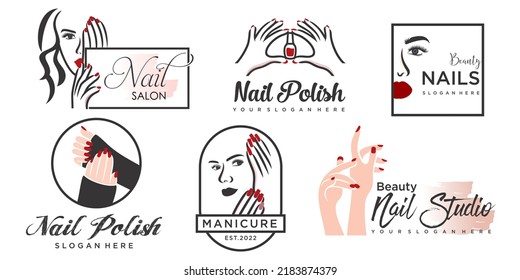 Nails art salon vector logo design vector