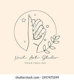 Nails art studio logos template