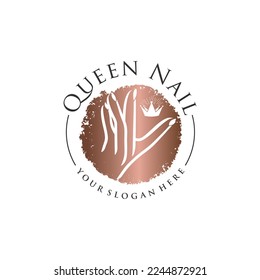 Diseño vectorial del logotipo de belleza de las uñas para la mujer