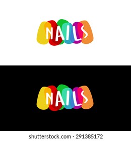 Nails colorful logo.Transparency are flattened.