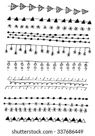 nails drawn vector line frame set and design piece in joyful new year and merry xmas fancy cheerful makeup line classical timber white holiday nails star group hand traditional make vacation border he