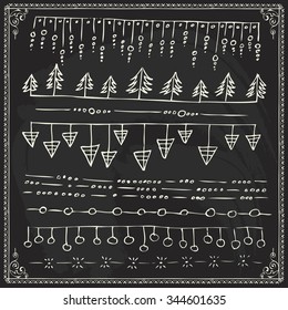 nails drawn vector straight boundary series and design piece in cheerful new year and merry xmas fancy on chalkboard background satisfied makeup straight classic tree white holiday nails star communit