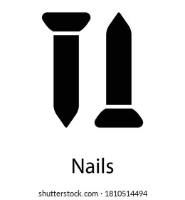 nails glyph icon, glyph vector design
