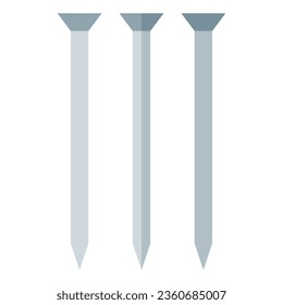 Nägel-Symbol im flachen Stil einzeln auf weißem Hintergrund. Bauwerkzeuge, Vektorgrafik für Grafikdesign-Projekte