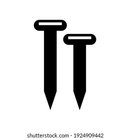 icono de clavos o logotipo símbolo de señalización aislado ilustración vectorial - iconos vectoriales de estilo negro de alta calidad
