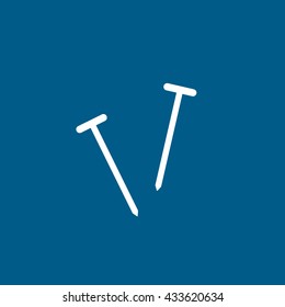 Nails Icon On Blue Background