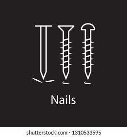 Nails icon icon. Simple element illustration. Nails icon symbol design from Construction collection set. Can be used in web and mobile