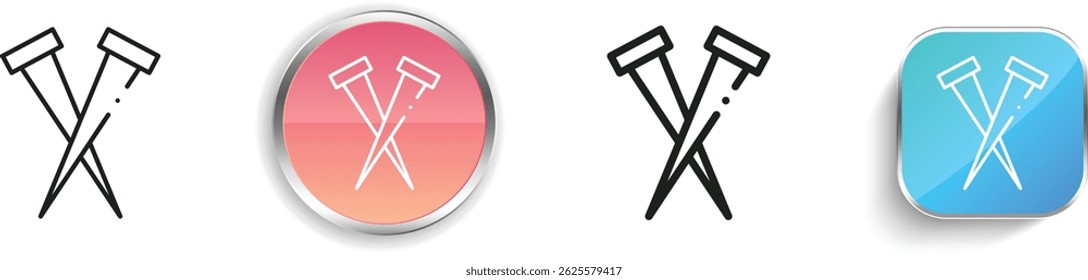 nails icon. Thin Linear, Regular and Button Style Design Isolated On White Background