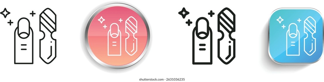 nails icon. Thin Linear, Regular and Button Style Design Isolated On White Background