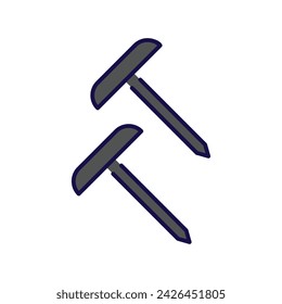 nails icon with white background vector stock illustration