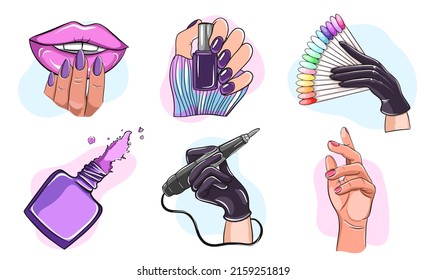 Nails and manicure concept vector illustration