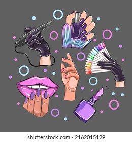 Nails and manicure concept vector illustration