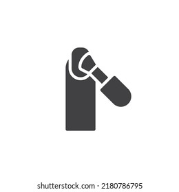 Icono vectorial de manicura de clavos. signo plano relleno para concepto móvil y diseño web. Icono de glifo de esmalte de uñas. Símbolo, ilustración del logotipo. Gráficos vectoriales