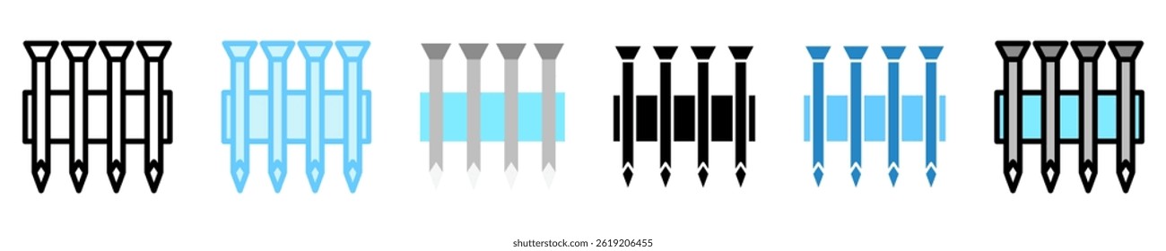 Nails multi style, mini illustration icon. use for modern concept, print, UI, UX kit, web and app development. Vector EPS 10, related to labor day, industry, worker.