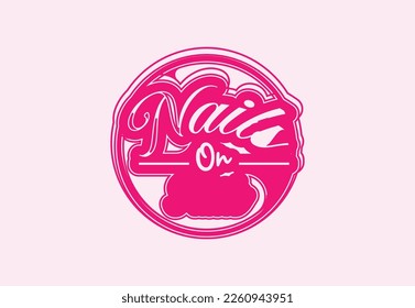 Clavos en la plantilla de diseño de logotipo e icono