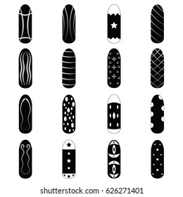 nails painted icon set