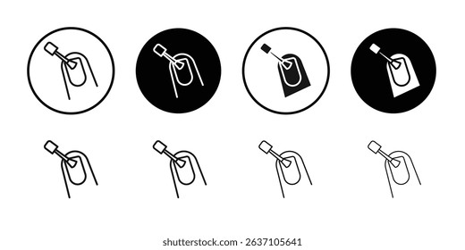 nails polish icon Black line art vector logo set