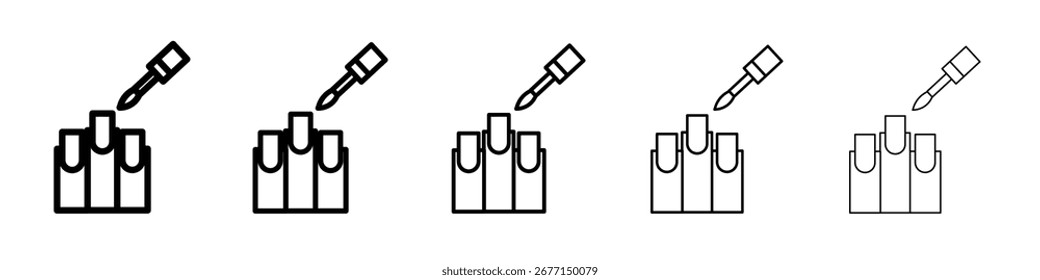 Uñas Icono de pulido Ilustración plana Conjunto Logotipo