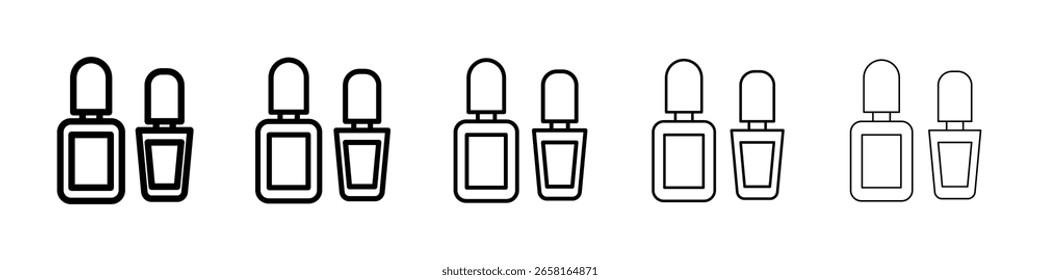 Vector aislado del icono del esmalte de los clavos en el sistema blanco del fondo