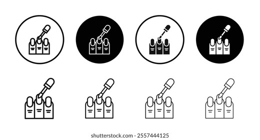 nails polish icon logo sign set vector outline