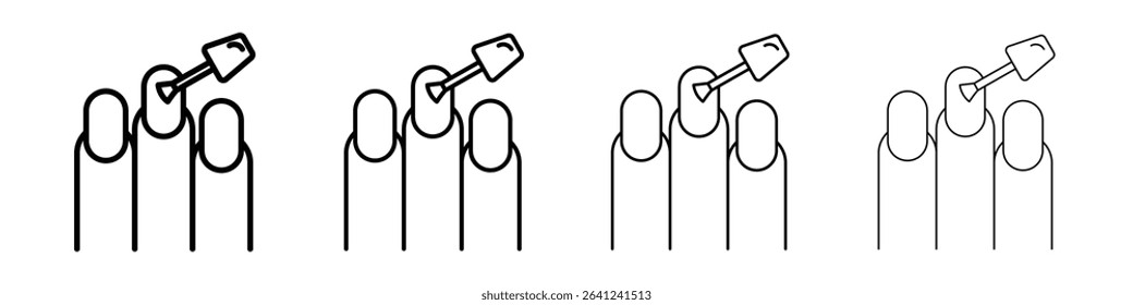 nails polish icon Outline sign symbol set