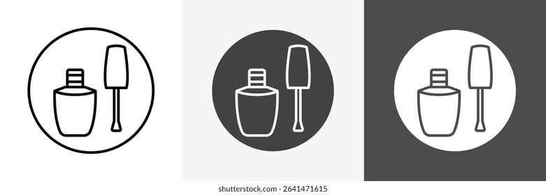 nails polish icon set vector art