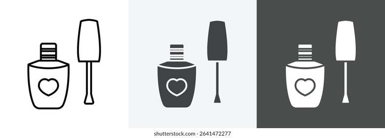 nails polish icon set vector art