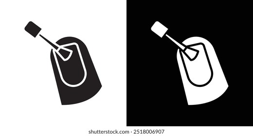 Ilustración de línea delgada plana de Vector de icono de esmalte de uñas