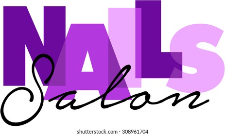 Nails Salon Logo Overlapping Letters 