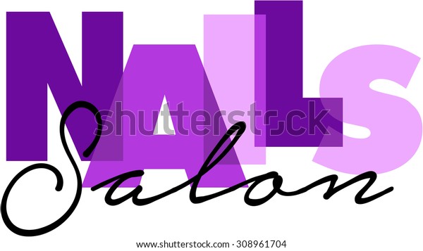 Nails Salon Logo Overlapping Letters Stock Vector (Royalty Free) 308961704