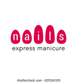 Nails salon vector logo, icon, emblem. Template design element for business related to nails treatment, manicure, pedicure