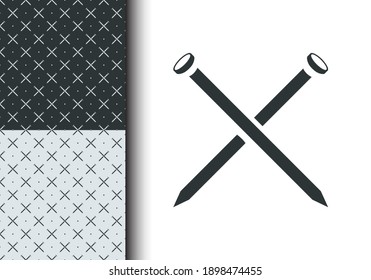 Nails seamless pattern vector for background, texture, backdrop, banner, poster, wallpaper, sticker, brochure, textile, fabric. Editable element. Isolated background. Eps 10