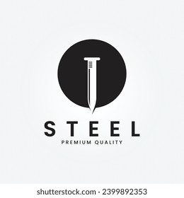 nails steel logo icon symbol vector illustration design